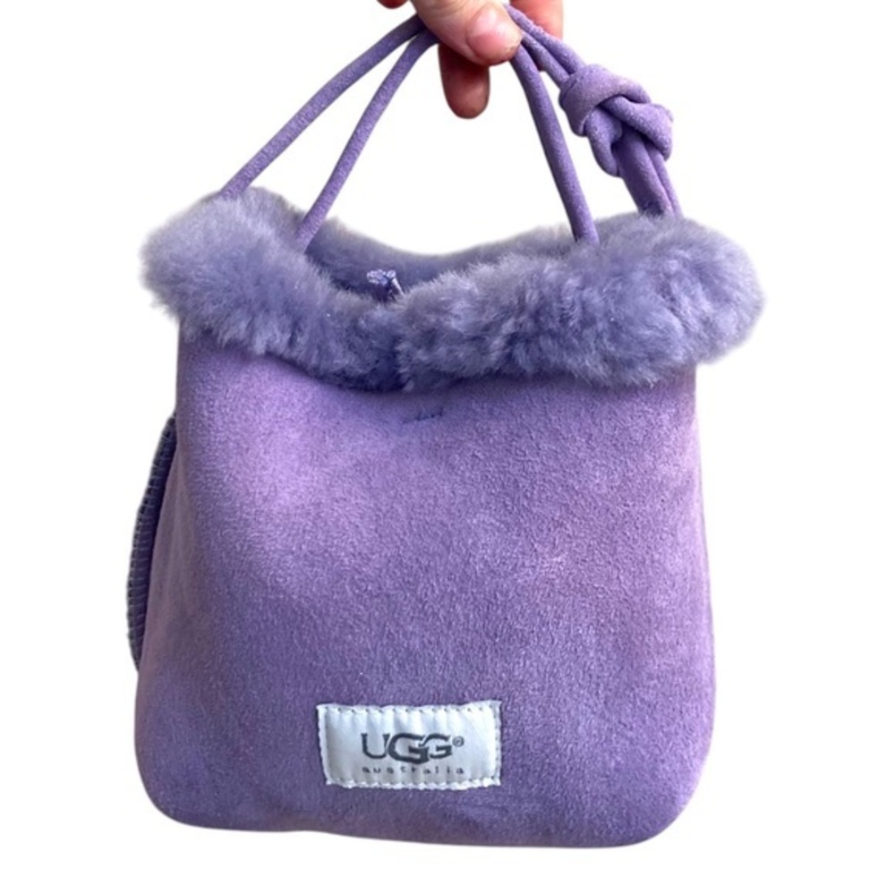 Ugg purple suede leather mini bucket bag Sherpa